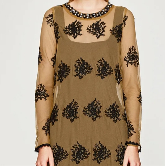 ZARA Embroidery Tulle Dress - Picture 10 of 11